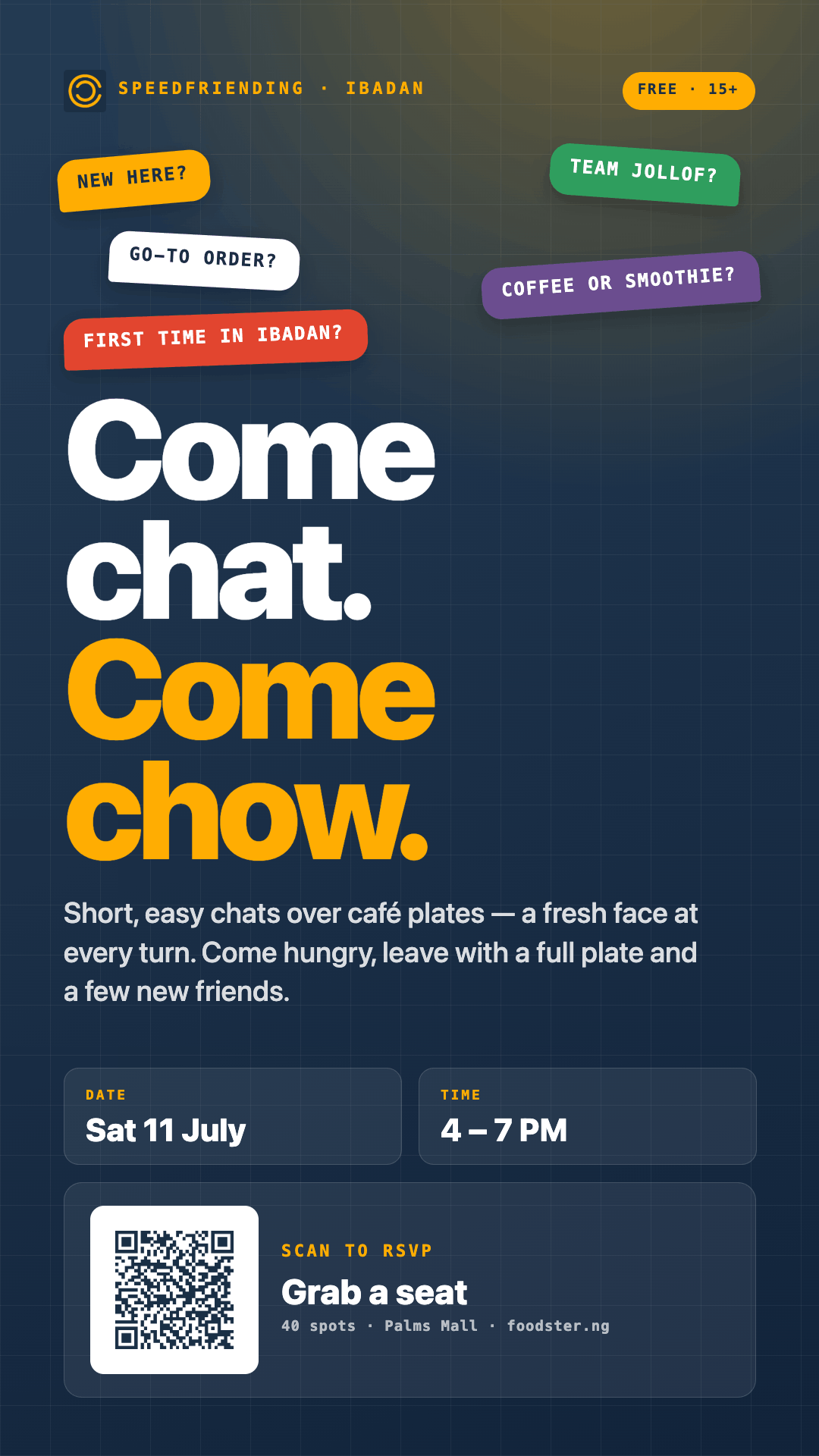 Speedfriending with Foodster